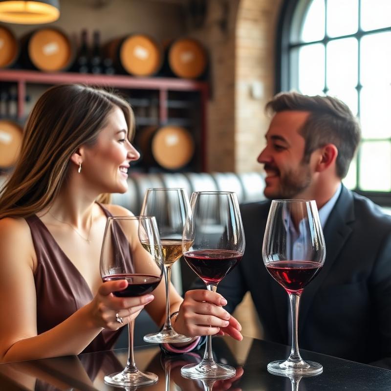 Couple enjoying wine tasting experience